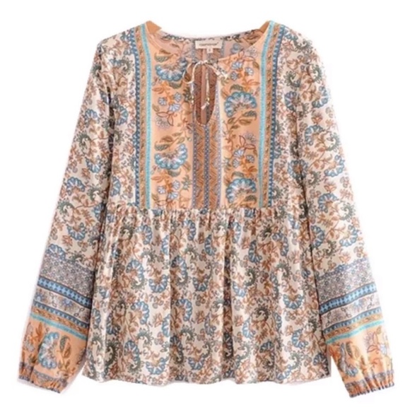 Boho/Gypsy Print Blouse - Picture 6 of 7